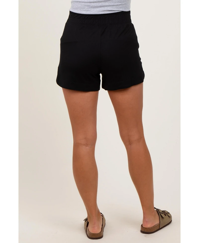 Pinkblush Women's Black Basic Rounded Hem Shorts