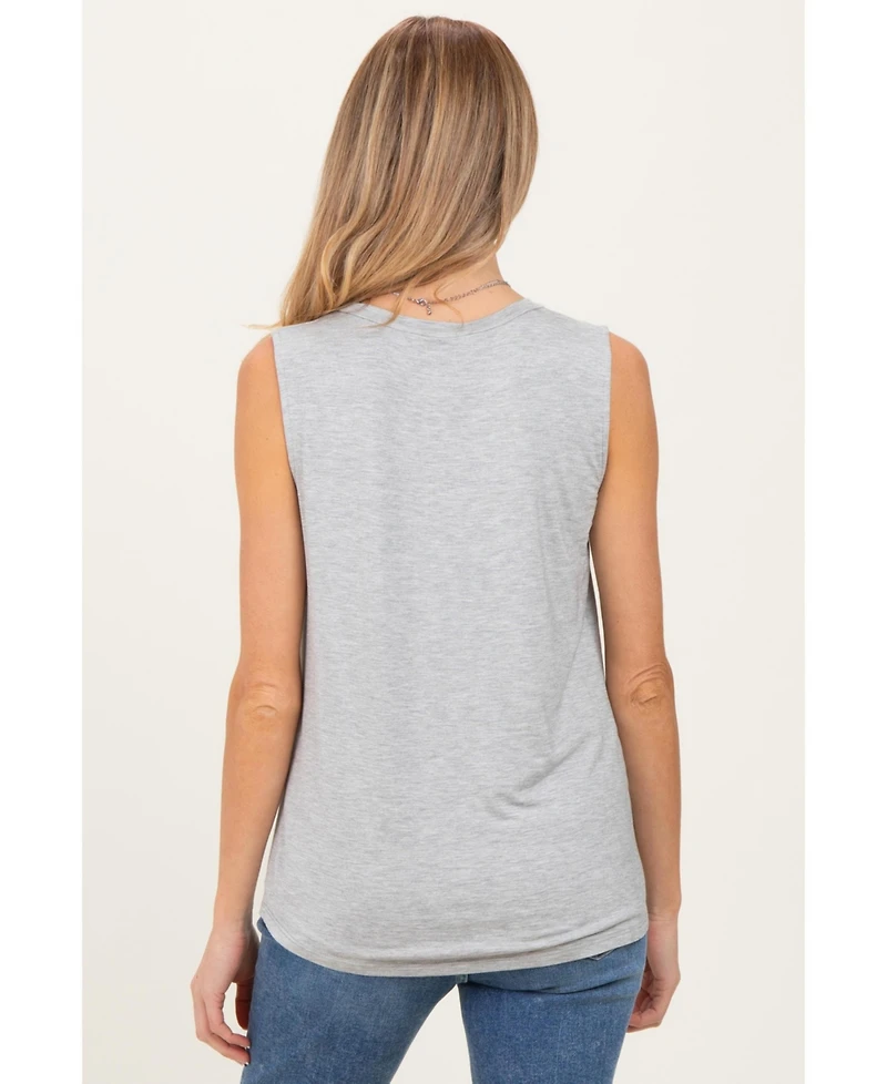 Pinkblush Maternity Heather Gray Double Layer Nursing Tank Top