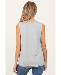 Pinkblush Maternity Heather Gray Double Layer Nursing Tank Top