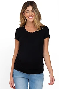 Pinkblush Maternity Dark Mauve Basic Short Sleeve Fitted Top
