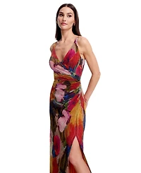 Dress the Population Women's Printed Sleeveless Mermaid Gown