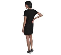 Karl Lagerfeld Paris Women's V-Neck Tweed Sheath Dress