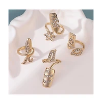 Sohi Women's The Botanic Nail Rings - Set Of 4