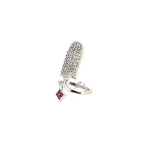 Sohi Women's The Regal-Papillon Nail Rings - Metallic Silver Set Of 5