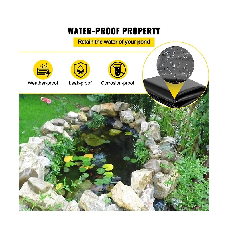 Sugift Lldpe Pond Liner 20 Mil Thickness for Fish Ponds Water Gardens