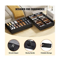 Sugift Under Bed Shoe Storage Organizer Set of 2 with 32 Compartments and Clear Window
