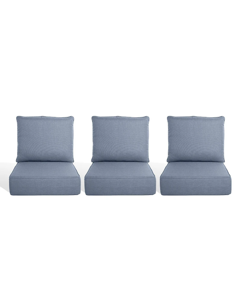 Gymojoy PlushCore 6-Piece Deep Seating Outdoor Lounge Chair Thick Cushion Set (3-Set)