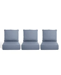 Gymojoy PlushCore 6-Piece Deep Seating Outdoor Lounge Chair Thick Cushion Set (3-Set)