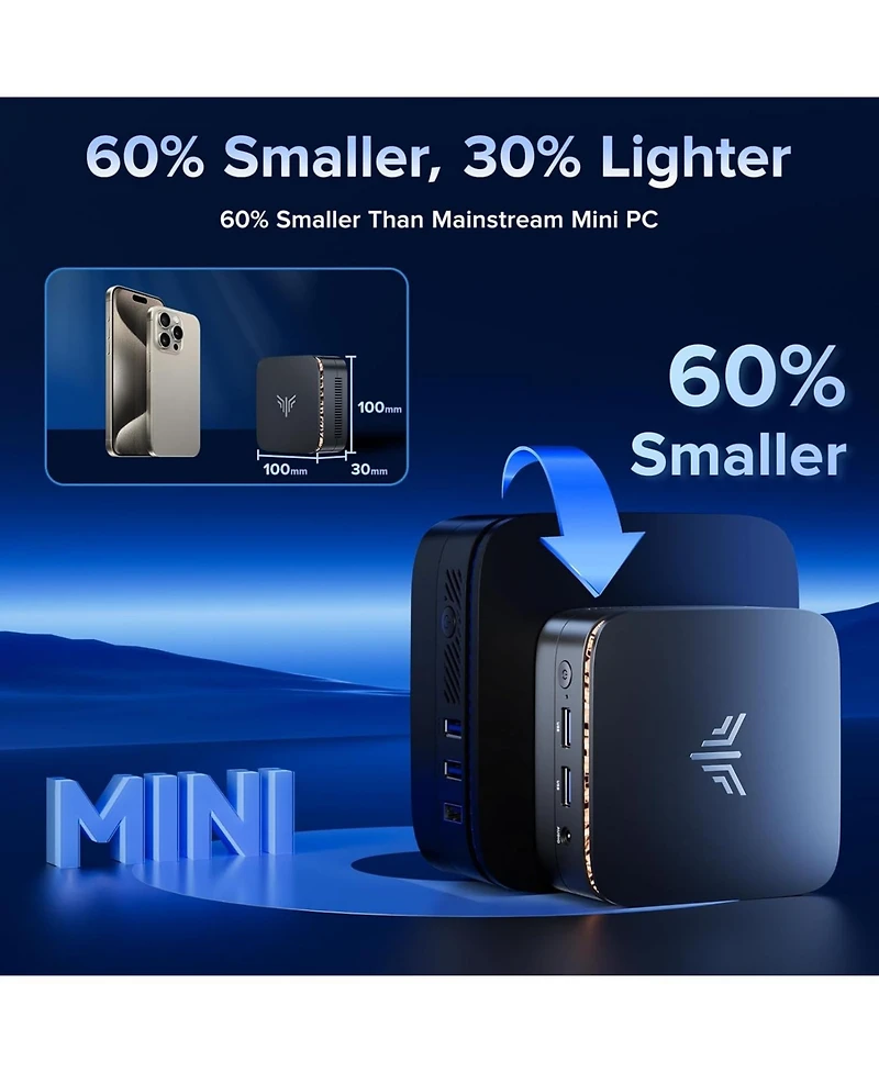 Kamrui Essenx E1 Mini Pc, Windows 11 Pro Intel N95 16GB Ram 1TB Ssd, Dual 4K Hdmi+Dp, Dual WiFi Business Home Office