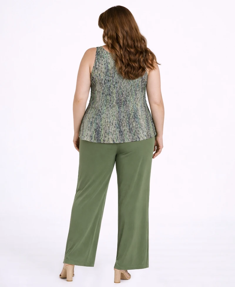 R & M Richards Plus Tank Top, Jacket, and Pants, 3-Piece Set