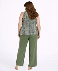 R & M Richards Plus Tank Top, Jacket, and Pants, 3-Piece Set