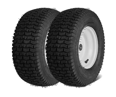 Sugift 16 x 6.5 to 8 inch Tubeless Lawn Mower Tires and Rim 2 Pack Tractor Wheel Assembly