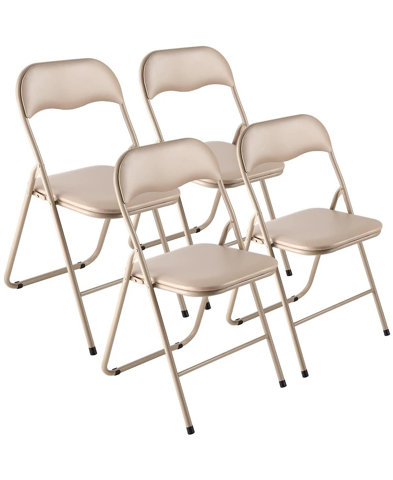 Mecale 4-Pack Padded Folding Chairs with Metal Frame