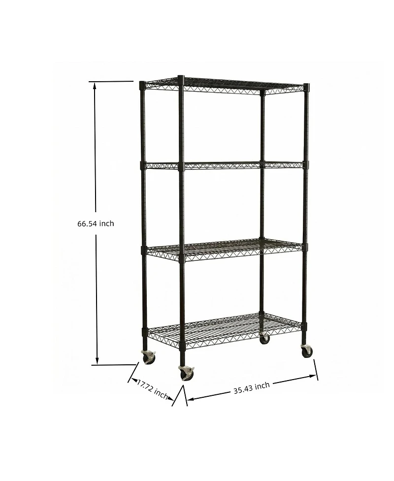 Streamdale Furniture 4 Tier Adjustable Heavy Duty Wire Shelving Unit
