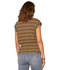 Democracy Women's Scoop Neck Peplum Hem Knit Top
