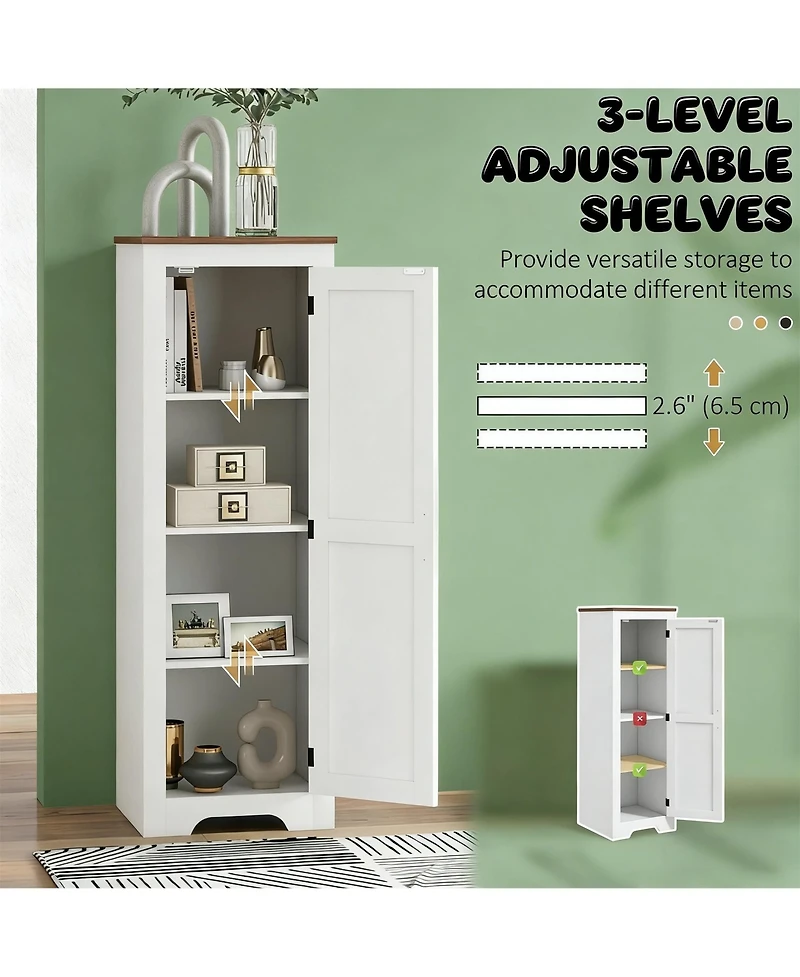Clihome 47.2" Freestanding Storage Cabinet Living Room Display Cabinet with Adjustable Shelves