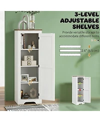 Clihome 47.2" Freestanding Storage Cabinet Living Room Display Cabinet with Adjustable Shelves