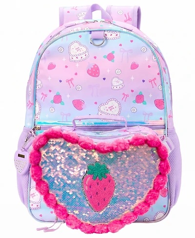 Rainbow Sugar Girls' Backpack, Calculator Charm and Lunch Bag, 3-Piece Set