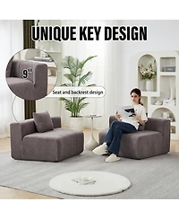 Streamdale Furniture Chenille curved sectional sofa with pillows