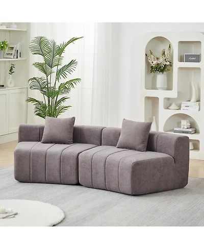 Streamdale Furniture Chenille curved sectional sofa with pillows