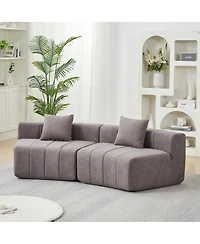 Streamdale Furniture Chenille curved sectional sofa with pillows