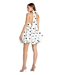 Mac Duggal Women's Satin Halter Neck Bubble Hem Mini Dress