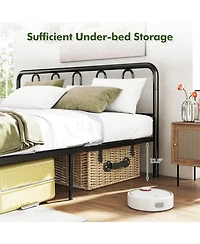 Gymax King Size Metal Bed Frame Headboard Footboard Platform Mattress Foundation