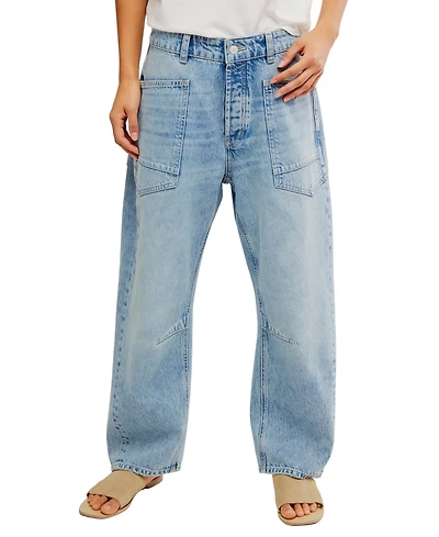 Free People Women's Cotton Minimalist Moxie Boyfriend Jeans
