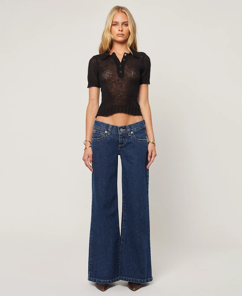 Abrand Women's 00 Tara Low-Rise Wide-Leg Jeans