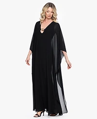 Betsy & Adam Women's V-Neck Long Kaftan Dress
