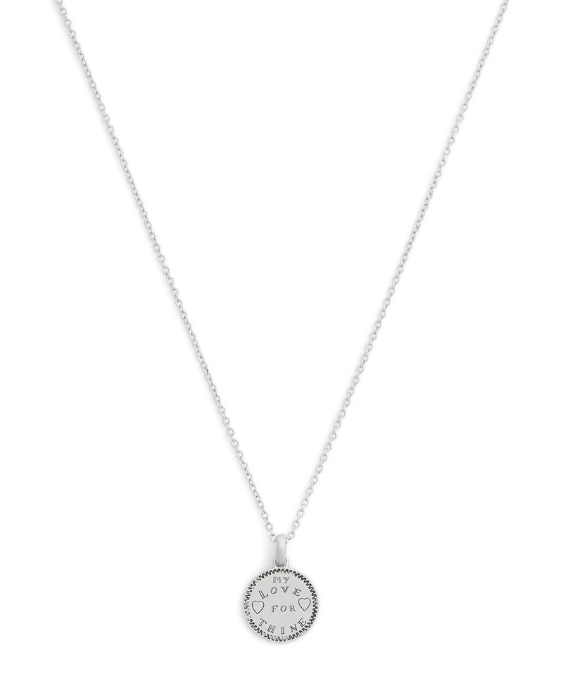 Coach Silver Runway My Love Coin Charm Pendant Necklace