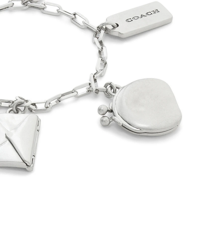 Coach Silver Runway Mixed Charm Bracelet