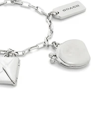 Coach Silver Runway Mixed Charm Bracelet