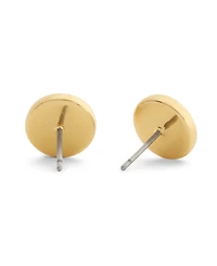Coach Gold Signature C Textured Coin Stud Earrings