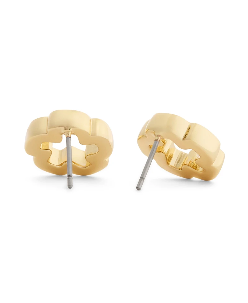 Coach Gold Signature Tearose Open Stud Earrings
