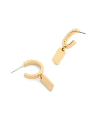 Coach Faux Stone Iconic Pearl Horse Carriage Charm Huggie Earrings