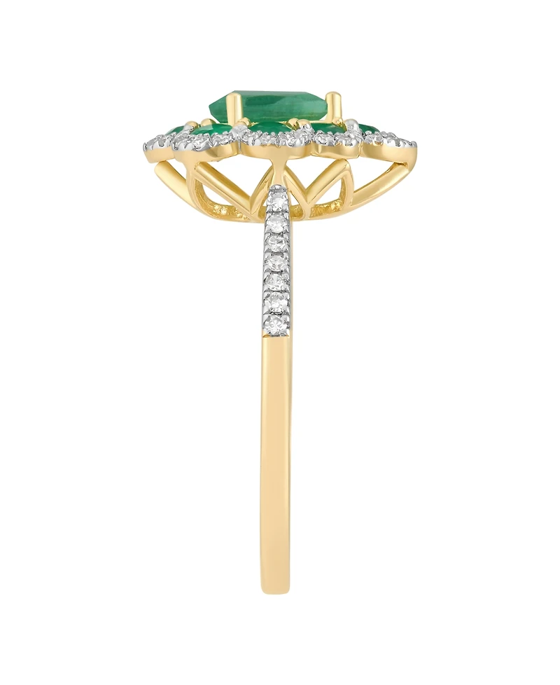 Macy's Emerald (7/8 ct. t.w.) & Diamond (1/6 Ring 14k Yellow Gold (Also Available Ruby and Sapphire)