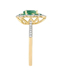 Macy's Emerald (7/8 ct. t.w.) & Diamond (1/6 Ring 14k Yellow Gold (Also Available Ruby and Sapphire)