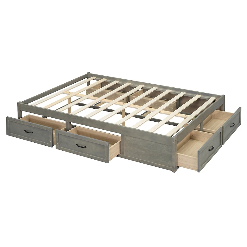 Streamdale Furniture Platform Bed With 6 Drawers