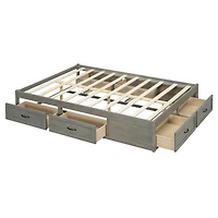 Streamdale Furniture Platform Bed With 6 Drawers