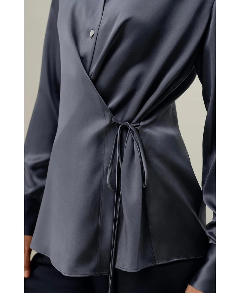 Lilysilk Women's Convertible Silk Charmeuse Shirt