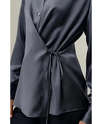 Lilysilk Women's Convertible Silk Charmeuse Shirt