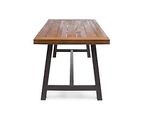 sumyeg Carlie Outdoor Sandblast Finish Dining Table with Metal Legs