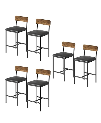 homfan industrial dining/bar chairs with metal frame and padded seats, counter-height design for kitchen, dining room, or bar; easy to assemble