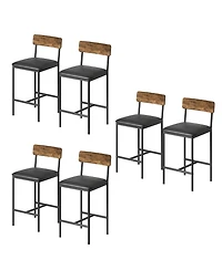 homfan industrial dining/bar chairs with metal frame and padded seats, counter-height design for kitchen, dining room, or bar; easy to assemble
