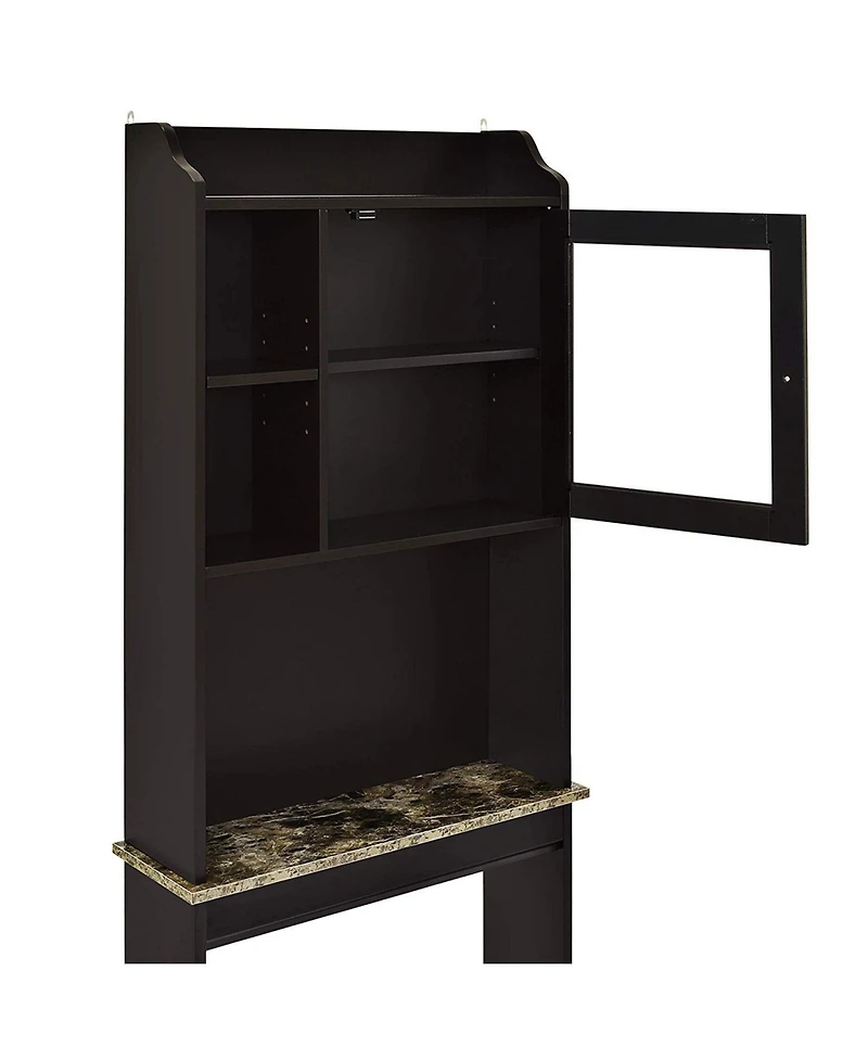 Phying Modern Espresso Wood Over The Toilet Space Saver Storage Cabinet Multifunctional Bathroom Home Organizer