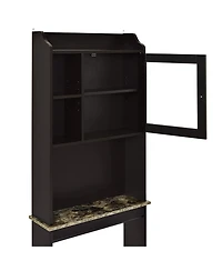 Phying Modern Espresso Wood Over The Toilet Space Saver Storage Cabinet Multifunctional Bathroom Home Organizer