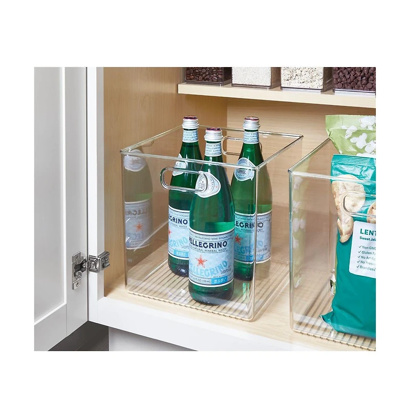 iDesign Small Cube Bin for Cabinet or Pantry, Set of 4, Clear, Made in Usa