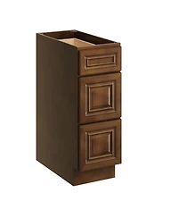 Boyel Living 12 Inch Unfinished Solid Wood 3 Drawer Base Cabinet