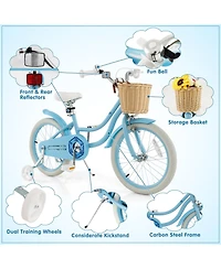 Gymax 18'' Kid's Bike w/ Training Wheels Adjustable Handlebar Seat Handbrake
